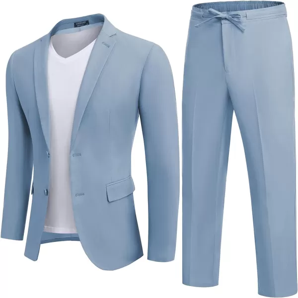 COOFANDY Men's 2 Piece Linen Suits Set Regular Fit Casual Lightweight Blazer Jacket and Pants