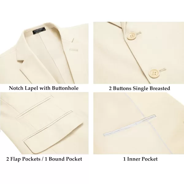 COOFANDY Men's 2 Piece Linen Suits Set Regular Fit Casual Lightweight Blazer Jacket and Pants
