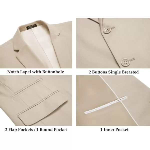 COOFANDY Men's 2 Piece Linen Suits Set Regular Fit Casual Lightweight Blazer Jacket and Pants