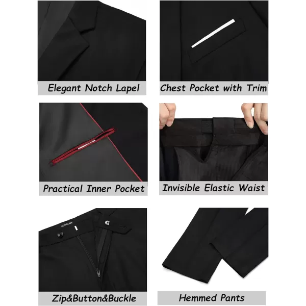COOFANDY Men's 2 Piece Suit Slim Fit Dress Suits 2 Button Solid Blazer Jacket Pants for Business Dinner Wedding Prom