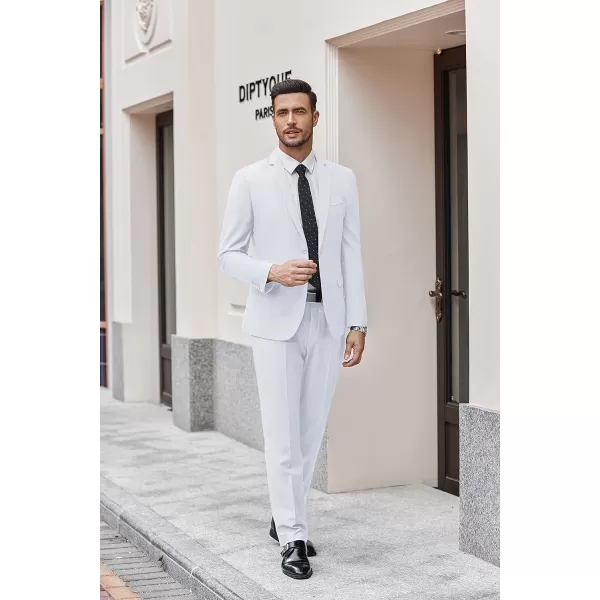 COOFANDY Men's 2 Piece Suit Slim Fit Dress Suits 2 Button Solid Blazer Jacket Pants for Business Dinner Wedding Prom