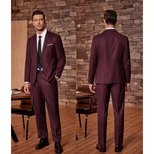 COOFANDY Men's 2 Piece Suit Slim Fit Dress Suits 2 Button Solid Blazer Jacket Pants for Business Dinner Wedding Prom