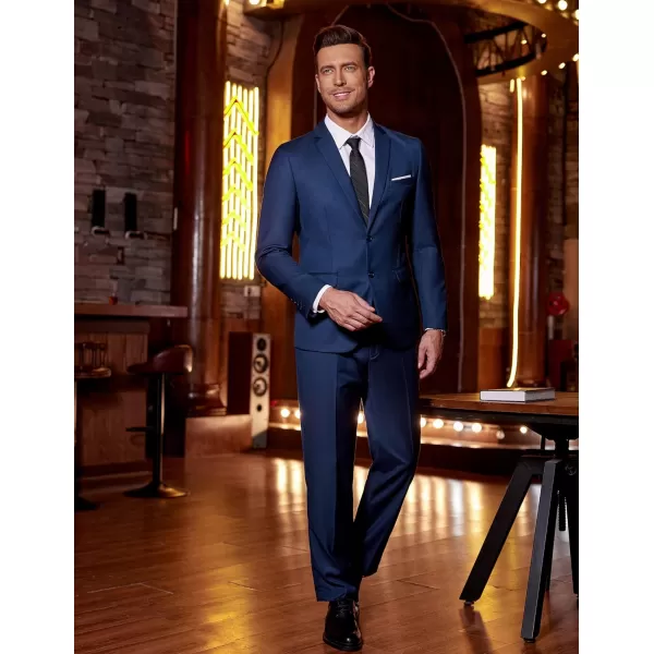 COOFANDY Men's 2 Piece Suit Slim Fit Dress Suits 2 Button Solid Blazer Jacket Pants for Business Dinner Wedding Prom