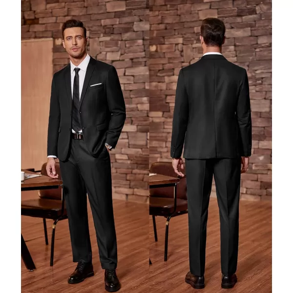 COOFANDY Men's 2 Piece Suit Slim Fit Dress Suits 2 Button Solid Blazer Jacket Pants for Business Dinner Wedding Prom