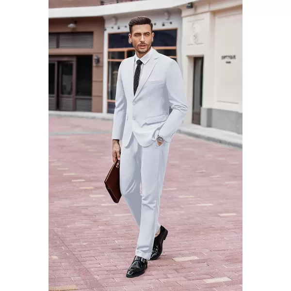 COOFANDY Men's 2 Piece Suit Slim Fit Dress Suits 2 Button Solid Blazer Jacket Pants for Business Dinner Wedding Prom