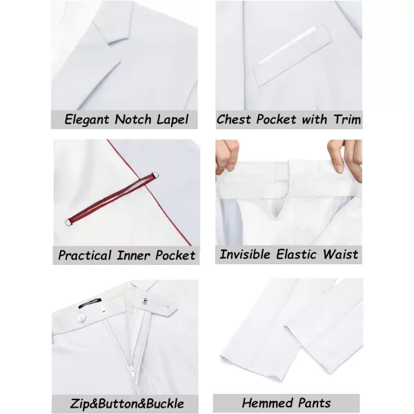 COOFANDY Men's 2 Piece Suit Slim Fit Dress Suits 2 Button Solid Blazer Jacket Pants for Business Dinner Wedding Prom