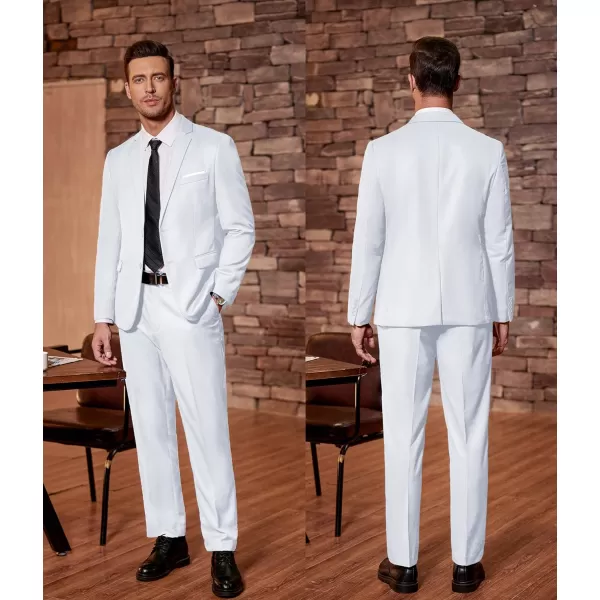 COOFANDY Men's 2 Piece Suit Slim Fit Dress Suits 2 Button Solid Blazer Jacket Pants for Business Dinner Wedding Prom