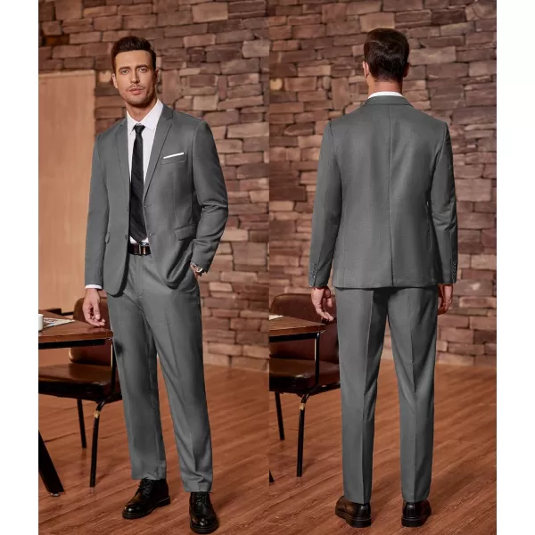 COOFANDY Men's 2 Piece Suit Slim Fit Dress Suits 2 Button Solid Blazer Jacket Pants for Business Dinner Wedding Prom