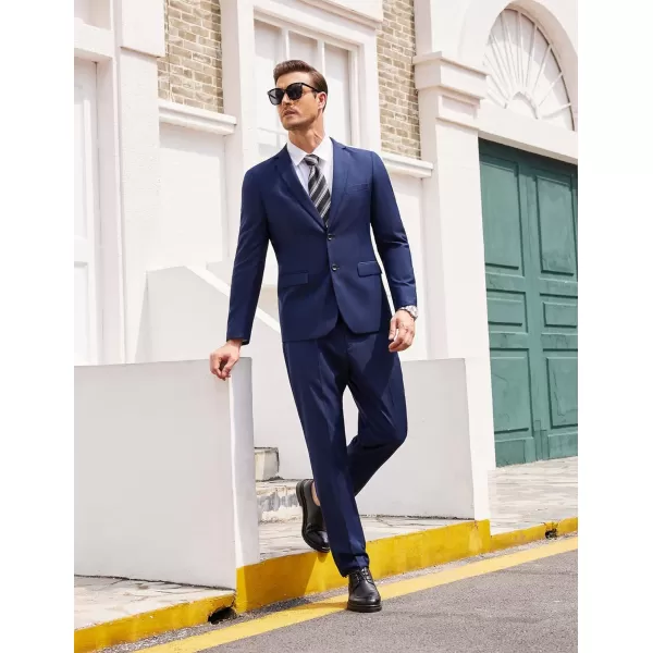 COOFANDY Men's 2 Piece Suits Classic Fit 2 Button Dress Suits Tuxedo Jacket Blazer for Wedding Business Dinner Prom