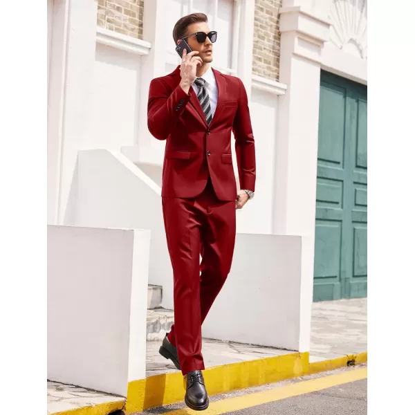 COOFANDY Men's 2 Piece Suits Classic Fit 2 Button Dress Suits Tuxedo Jacket Blazer for Wedding Business Dinner Prom
