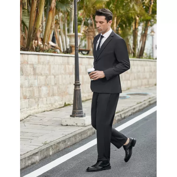 COOFANDY Men's 2 Piece Suits Classic Fit 2 Button Dress Suits Tuxedo Jacket Blazer for Wedding Business Dinner Prom