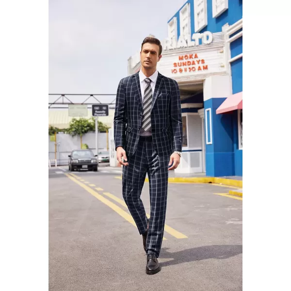 COOFANDY Men's 2 Piece Suits Classic Fit 2 Button Dress Suits Tuxedo Jacket Blazer for Wedding Business Dinner Prom)