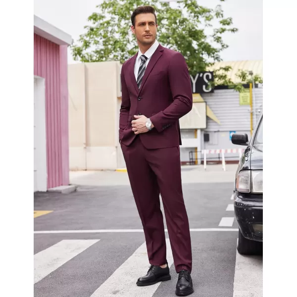COOFANDY Men's 2 Piece Suits Classic Fit 2 Button Dress Suits Tuxedo Jacket Blazer for Wedding Business Dinner Prom