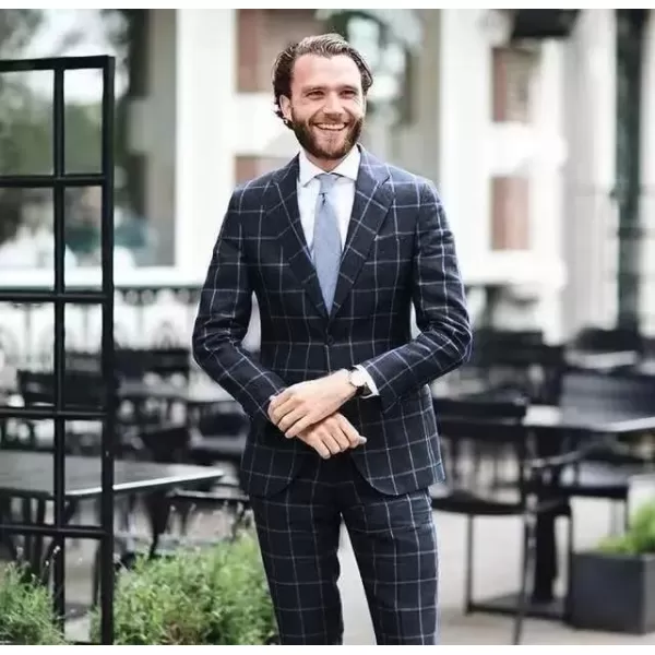 COOFANDY Men's 2 Piece Suits Classic Fit 2 Button Dress Suits Tuxedo Jacket Blazer for Wedding Business Dinner Prom)