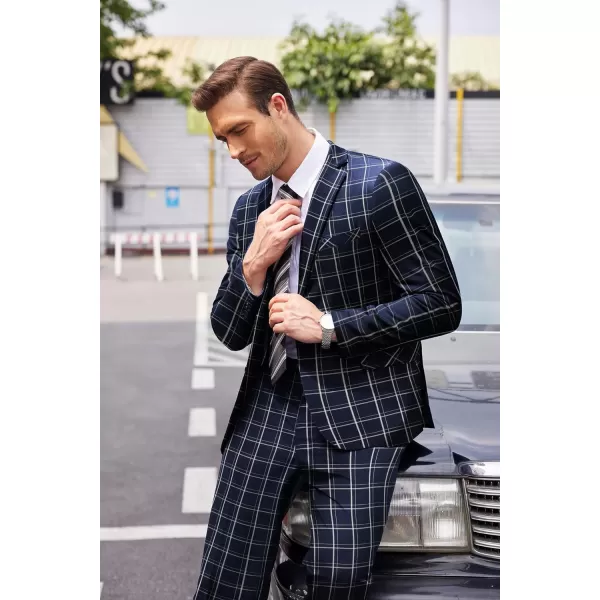 COOFANDY Men's 2 Piece Suits Classic Fit 2 Button Dress Suits Tuxedo Jacket Blazer for Wedding Business Dinner Prom)