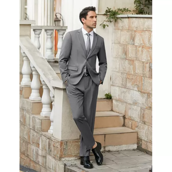 COOFANDY Men's 2 Piece Suits Classic Fit 2 Button Dress Suits Tuxedo Jacket Blazer for Wedding Business Dinner Prom