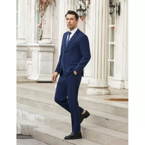 COOFANDY Men's 2 Piece Suits Classic Fit 2 Button Dress Suits Tuxedo Jacket Blazer for Wedding Business Dinner Prom