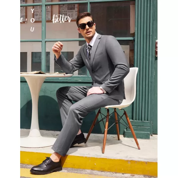 COOFANDY Men's 2 Piece Suits Classic Fit 2 Button Dress Suits Tuxedo Jacket Blazer for Wedding Business Dinner Prom