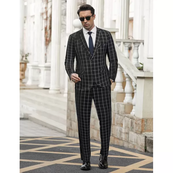 COOFANDY Men's 2 Piece Suits Classic Fit 2 Button Dress Suits Tuxedo Jacket Blazer for Wedding Business Dinner Prom)