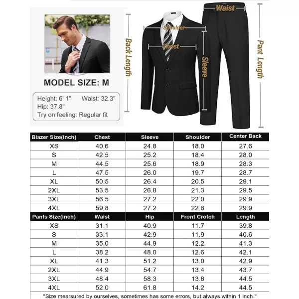 COOFANDY Men's 2 Piece Suits Classic Fit 2 Button Dress Suits Tuxedo Jacket Blazer for Wedding Business Dinner Prom