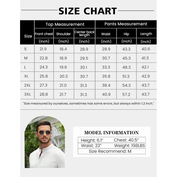 COOFANDY Men's 2 Pieces Cotton Linen Set Casual Short Sleeve Henley Shirts Beach Yoga Pants Summer Outfits