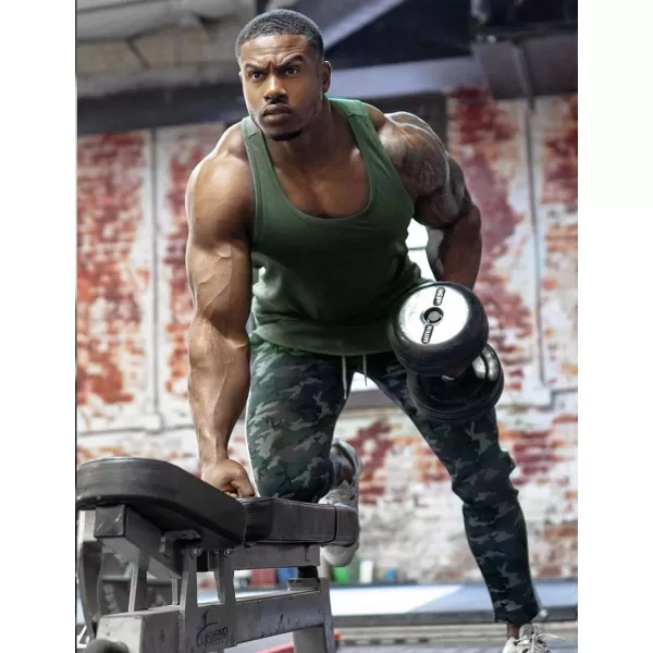 COOFANDY Men's 3 Pack Tank Tops Gym Workout Shirt Y-Back Sleeveless Muscle Fitness Bodybuilding Tank Shirts