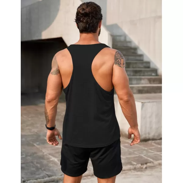 COOFANDY Men's 3 Pack Tank Tops Gym Workout Shirt Y-Back Sleeveless Muscle Fitness Bodybuilding Tank Shirts