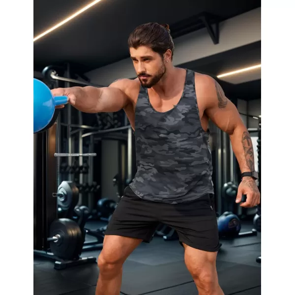 COOFANDY Men's 3 Pack Tank Tops Gym Workout Shirt Y-Back Sleeveless Muscle Fitness Bodybuilding Tank Shirts