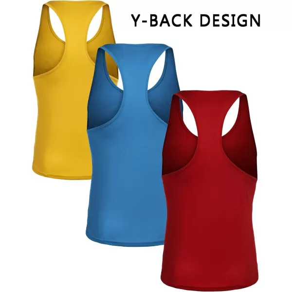 COOFANDY Men's 3 Pack Tank Tops Gym Workout Shirt Y-Back Sleeveless Muscle Fitness Bodybuilding Tank Shirts