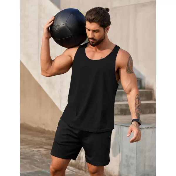 COOFANDY Men's 3 Pack Tank Tops Gym Workout Shirt Y-Back Sleeveless Muscle Fitness Bodybuilding Tank Shirts