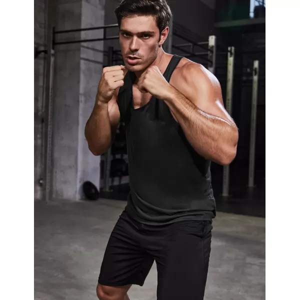 COOFANDY Men's 3 Pack Tank Tops Gym Workout Shirt Y-Back Sleeveless Muscle Fitness Bodybuilding Tank Shirts
