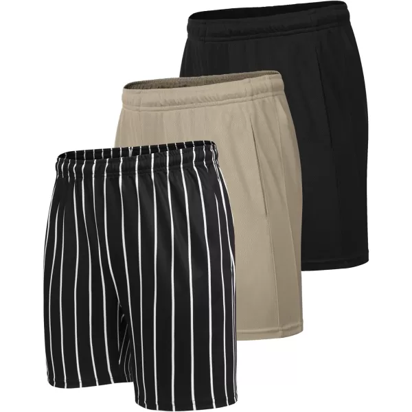 COOFANDY Men's 3 Pack Workout Gym Shorts Mesh Athletic Shorts Lightweight Bodybuilding Training Short Pants with Pockets
