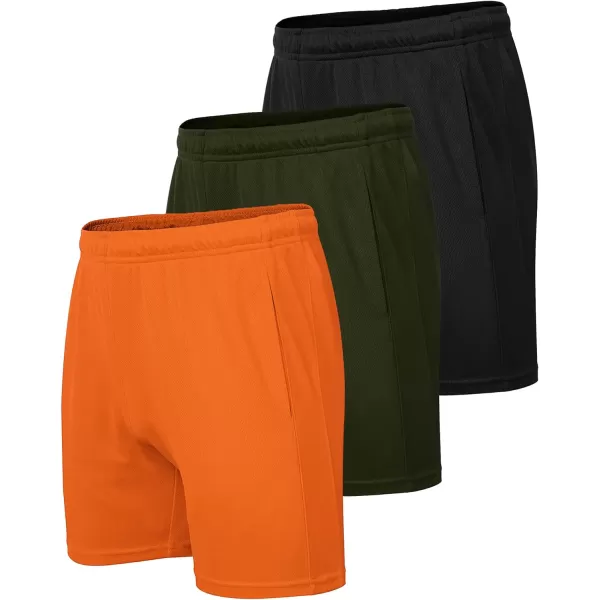 COOFANDY Men's 3 Pack Workout Gym Shorts Mesh Athletic Shorts Lightweight Bodybuilding Training Short Pants with Pockets