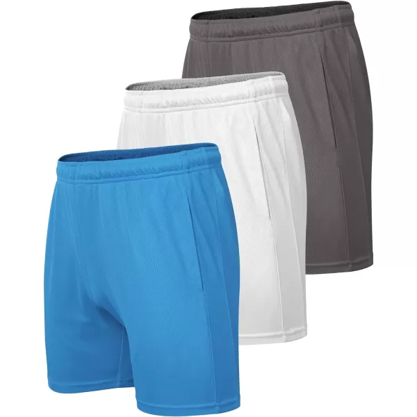 COOFANDY Men's 3 Pack Workout Gym Shorts Mesh Athletic Shorts Lightweight Bodybuilding Training Short Pants with Pockets