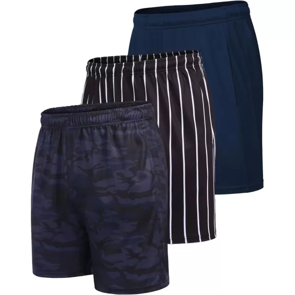 COOFANDY Men's 3 Pack Workout Gym Shorts Mesh Athletic Shorts Lightweight Bodybuilding Training Short Pants with Pockets