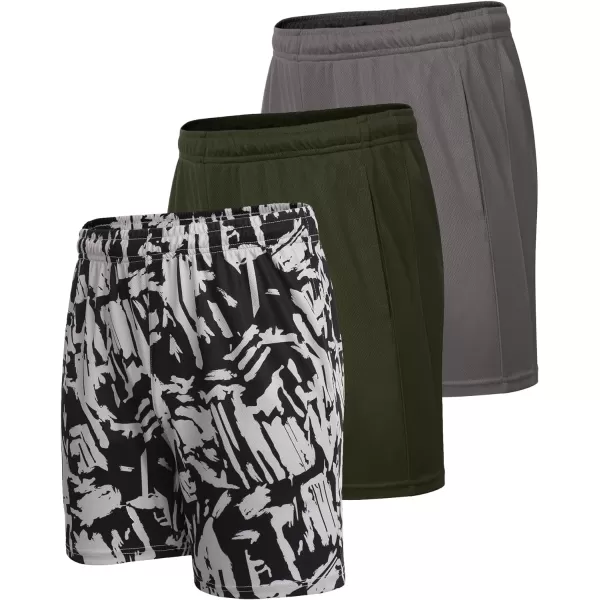 COOFANDY Men's 3 Pack Workout Gym Shorts Mesh Athletic Shorts Lightweight Bodybuilding Training Short Pants with Pockets
