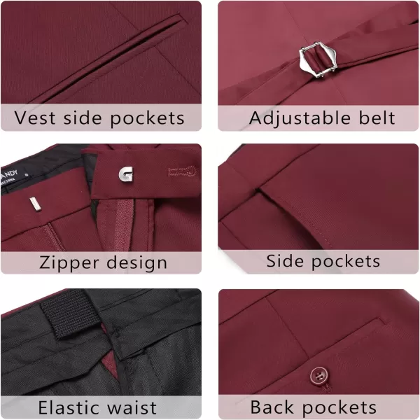 COOFANDY Men's 3 Piece Slim Fit Suit Set One Button Jacket Blazer Vest Pants Set Wedding Formal Prom Tuxedo Suits