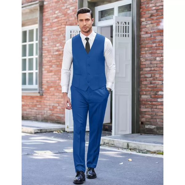 COOFANDY Men's 3 Piece Slim Fit Suit Set One Button Jacket Blazer Vest Pants Set Wedding Formal Prom Tuxedo Suits