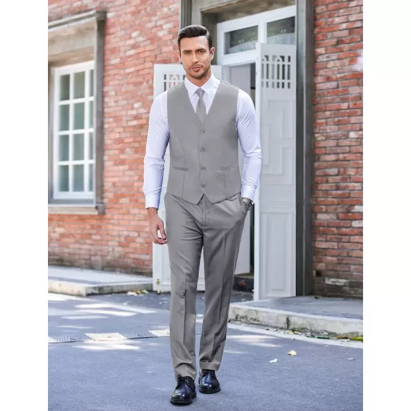 COOFANDY Men's 3 Piece Slim Fit Suit Set One Button Jacket Blazer Vest Pants Set Wedding Formal Prom Tuxedo Suits