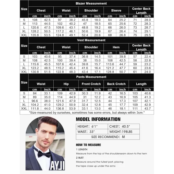 COOFANDY Men’s 3 Piece Slim Fit Suits One Button Blazer Vest Suit Pants with Tie