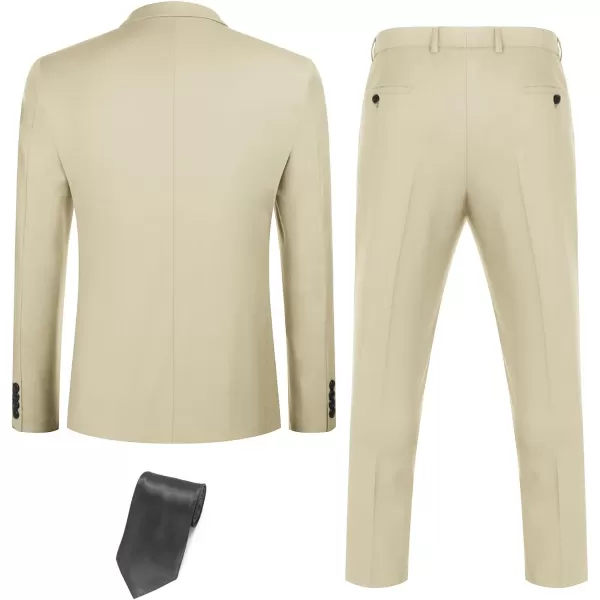 COOFANDY Mens 3 Piece Suits One Button Blazer Jacket Slim Fit Vest Suit Pant with Tie