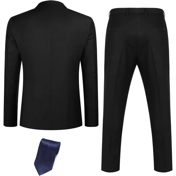 COOFANDY Mens 3 Piece Suits One Button Blazer Jacket Slim Fit Vest Suit Pant with Tie