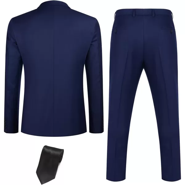 COOFANDY Mens 3 Piece Suits One Button Blazer Jacket Slim Fit Vest Suit Pant with Tie