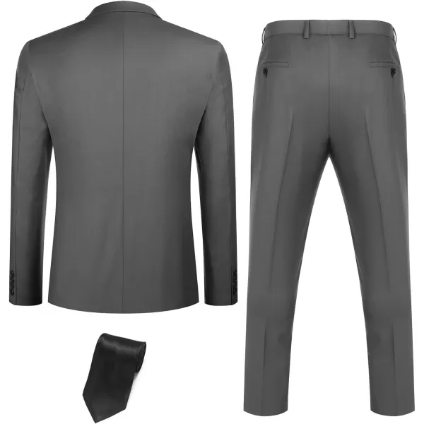 COOFANDY Mens 3 Piece Suits One Button Blazer Jacket Slim Fit Vest Suit Pant with Tie