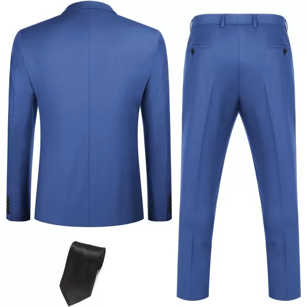 COOFANDY Mens 3 Piece Suits One Button Blazer Jacket Slim Fit Vest Suit Pant with Tie