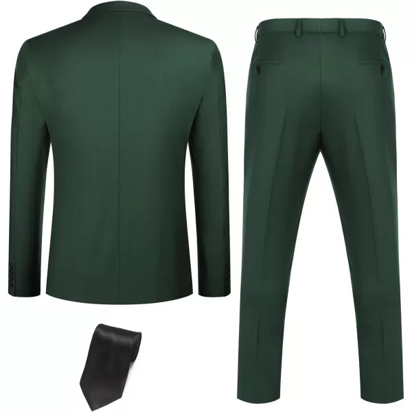COOFANDY Mens 3 Piece Suits One Button Blazer Jacket Slim Fit Vest Suit Pant with Tie