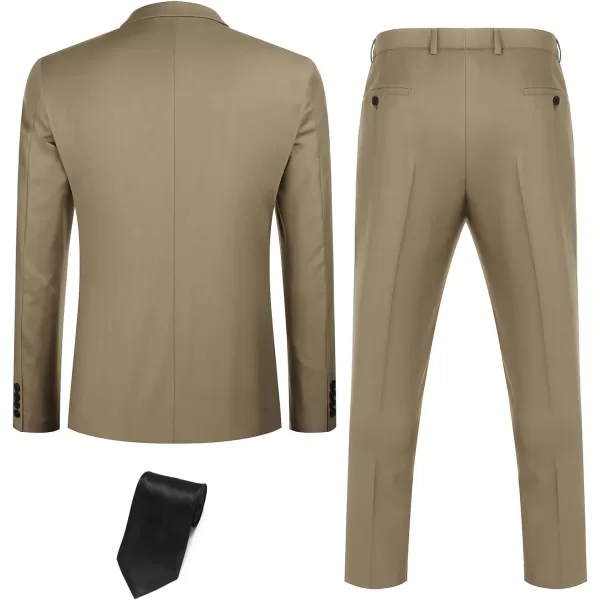 COOFANDY Mens 3 Piece Suits One Button Blazer Jacket Slim Fit Vest Suit Pant with Tie