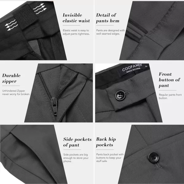 COOFANDY Men's 3 Pieces Slim Fit Suits Classic Solid Jacket Vest Pants Two Button Blazer for Business Wedding Party