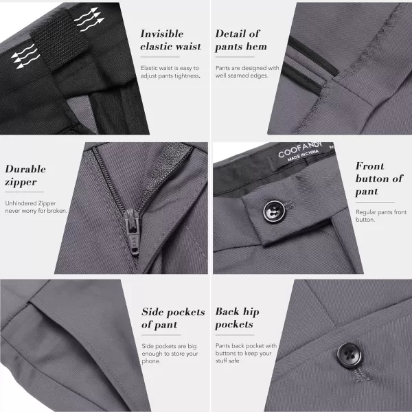 COOFANDY Men's 3 Pieces Slim Fit Suits Classic Solid Jacket Vest Pants Two Button Blazer for Business Wedding Party