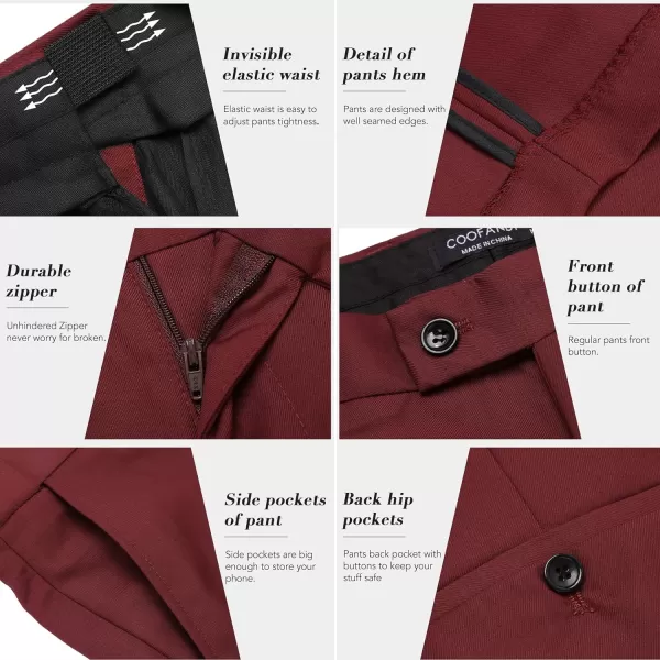 COOFANDY Men's 3 Pieces Slim Fit Suits Classic Solid Jacket Vest Pants Two Button Blazer for Business Wedding Party